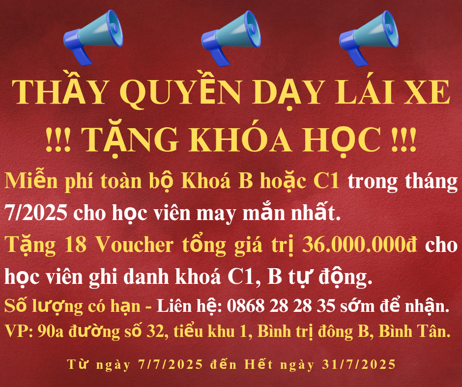 [Cơ hội vàng] Nhận khóa học lái xe hạng B miễn phí tại Hoàng Phát Academy – Áp dụng đến 31/07/2025